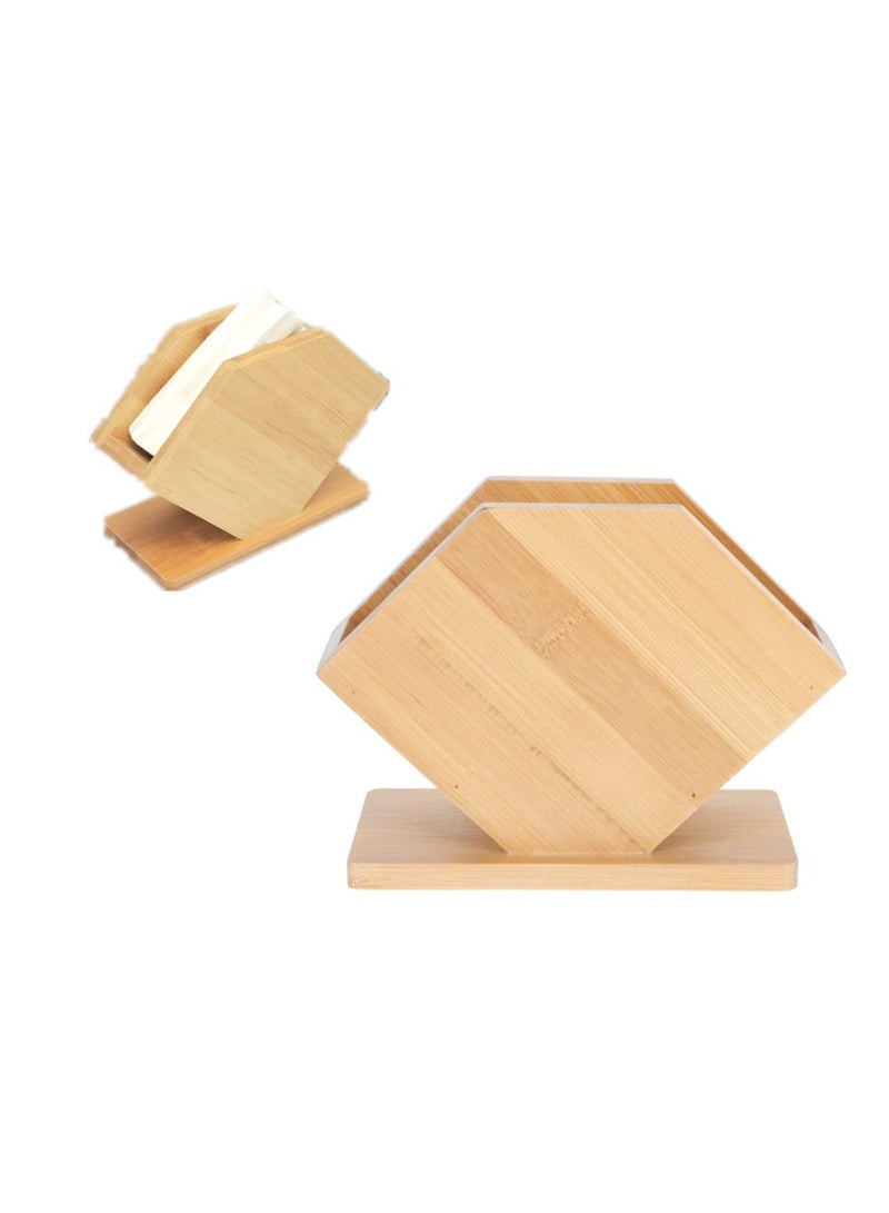 Excefore Napkin Holder, Bamboo Napkin Holder, Vintage Farmhouse Kitchen Napkin Holder, for Farmhouse Kitchen Countertop Dining Table Wedding Home Decor, Restaurant, Countertop  - Image 1