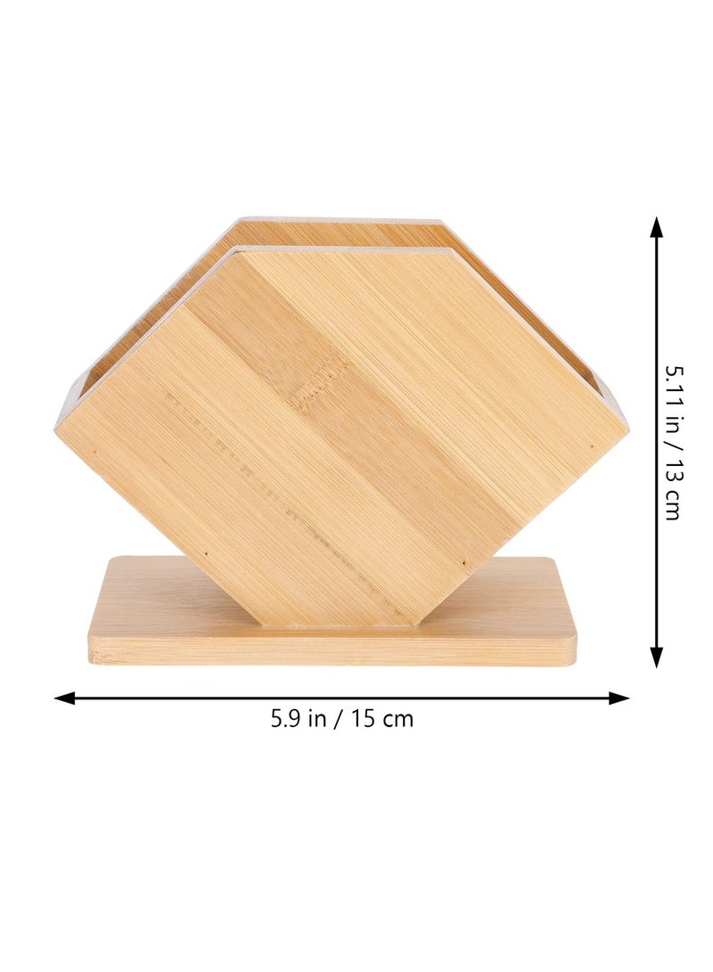 Excefore Napkin Holder, Bamboo Napkin Holder, Vintage Farmhouse Kitchen Napkin Holder, for Farmhouse Kitchen Countertop Dining Table Wedding Home Decor, Restaurant, Countertop  - Image 2