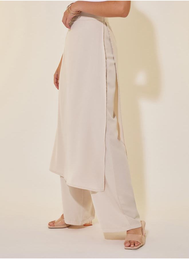 Take Two Solid 2in1 Layered Wide Leg Pants  - Image 2