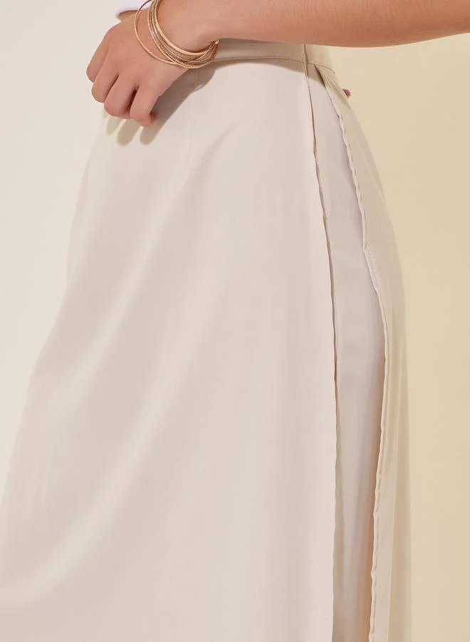 Take Two Solid 2in1 Layered Wide Leg Pants