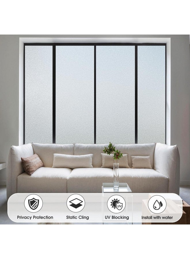 Coavas Coavas Window Privacy Film Frosted Glass Static Cling UV Sun Blocking Heat Control Window Tint Day and Night Insulation Home Bathroom Door Decorative Frosting Cover (35.4 x 157.5 Inch, Pure)  - Image 3