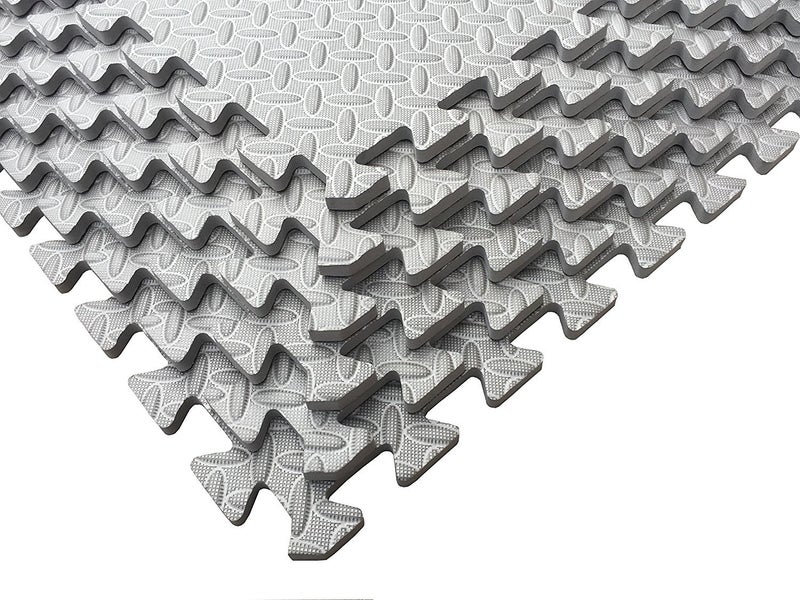 Kobo AC-62 Puzzle Exercise Mat, EVA Foam Interlocking Tiles, Protective Flooring for Gym Equipment and Cushion for Workouts (6 Feet x 4 Feet) (Grey) - Image 2