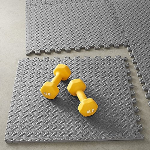 Kobo AC-62 Puzzle Exercise Mat, EVA Foam Interlocking Tiles, Protective Flooring for Gym Equipment and Cushion for Workouts (6 Feet x 4 Feet) (Grey) - Image 3
