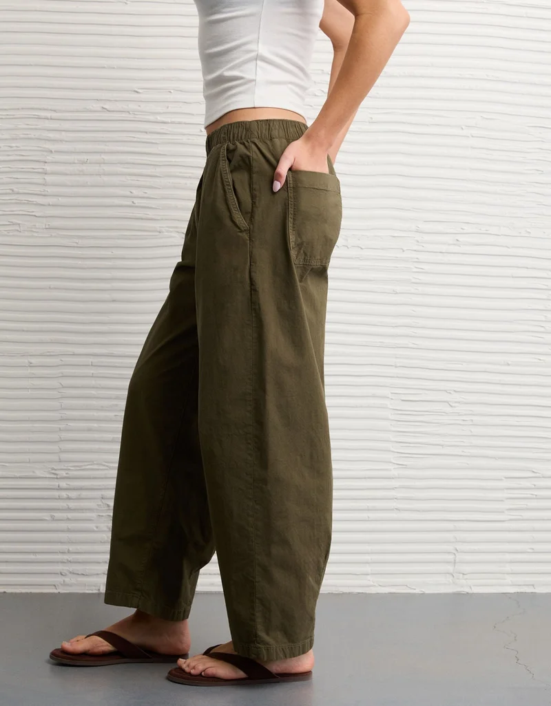 American Eagle  AE Low-Rise Pull-On Barrel Pant for Women | Best Price UAE