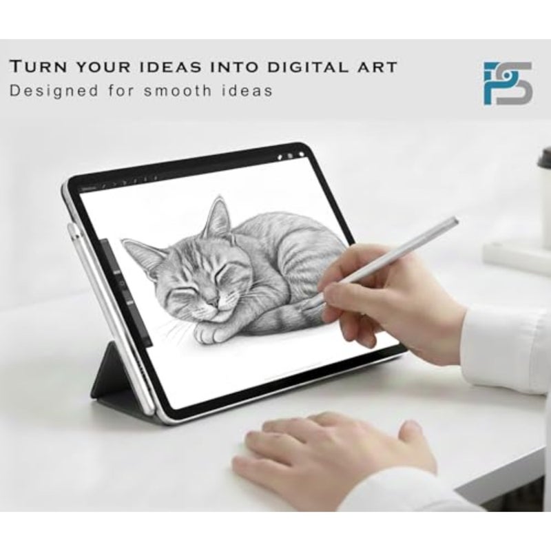 قلم iPad العالمي لأجهزة Apple - قلم لمس أنيق، متوافق مع أجهزة iOS وAndroid وأجهزة iPad وiPhone وقلم الكمبيوتر المحمول والكمبيوتر اللوحي Huawei Pad - مثالي للرسم والكتابة اليدوية - قلم عالمي - Image 4