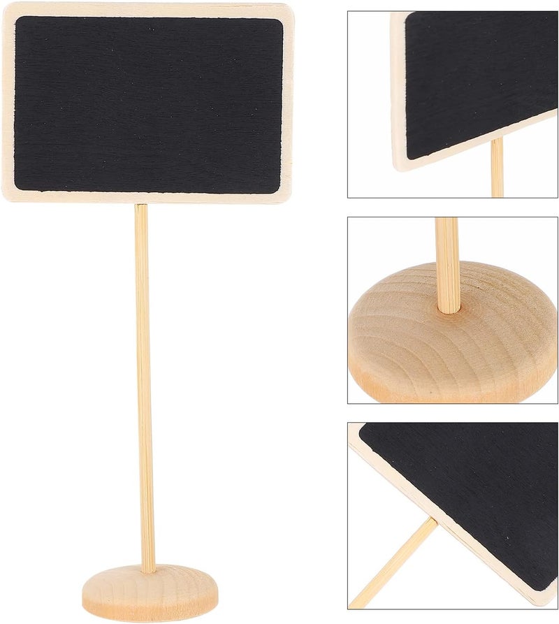 klarako 10pcs message board home decor signs Memo Blackboard Chalkboard Sign with Easel Stand Small Chalkboard Sign Small Blackboard Sign Wood mini decorate - Image 4