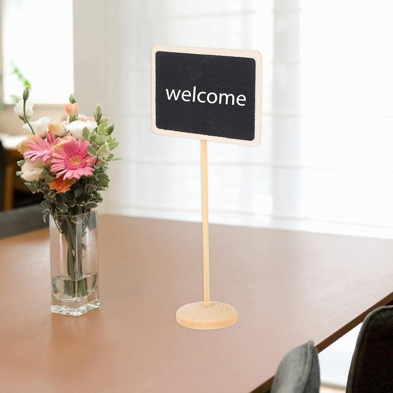 klarako 10pcs message board home decor signs Memo Blackboard Chalkboard Sign with Easel Stand Small Chalkboard Sign Small Blackboard Sign Wood mini decorate - Image 2