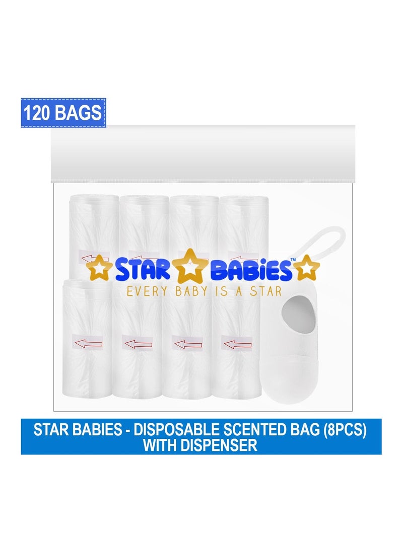 Star Babies Scented bag Pack of 8 with Dispenser - White - Image 3