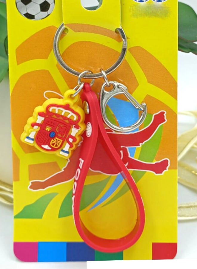 PVC key chain Small Standard C Buckle Rope Ball Ball fan key chain Spain