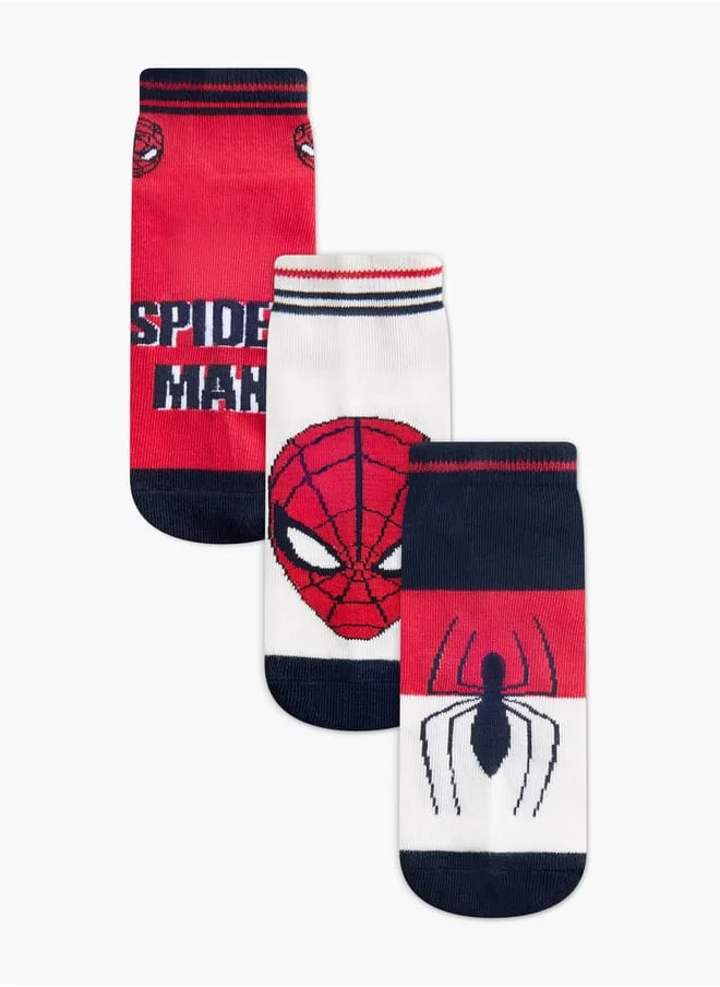 MARVEL Boys Spider-Man Print Ankle Length Socks - Set of 3