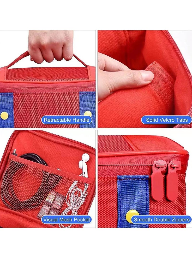 general Hard Switch Case Compatible with Nintendo Switch and Switch OLED Model, Full Protection Hard Switch Carrying Case High-Capacity Travel Bag fit Switch Console Pro Controller Accessories Red - Image 5