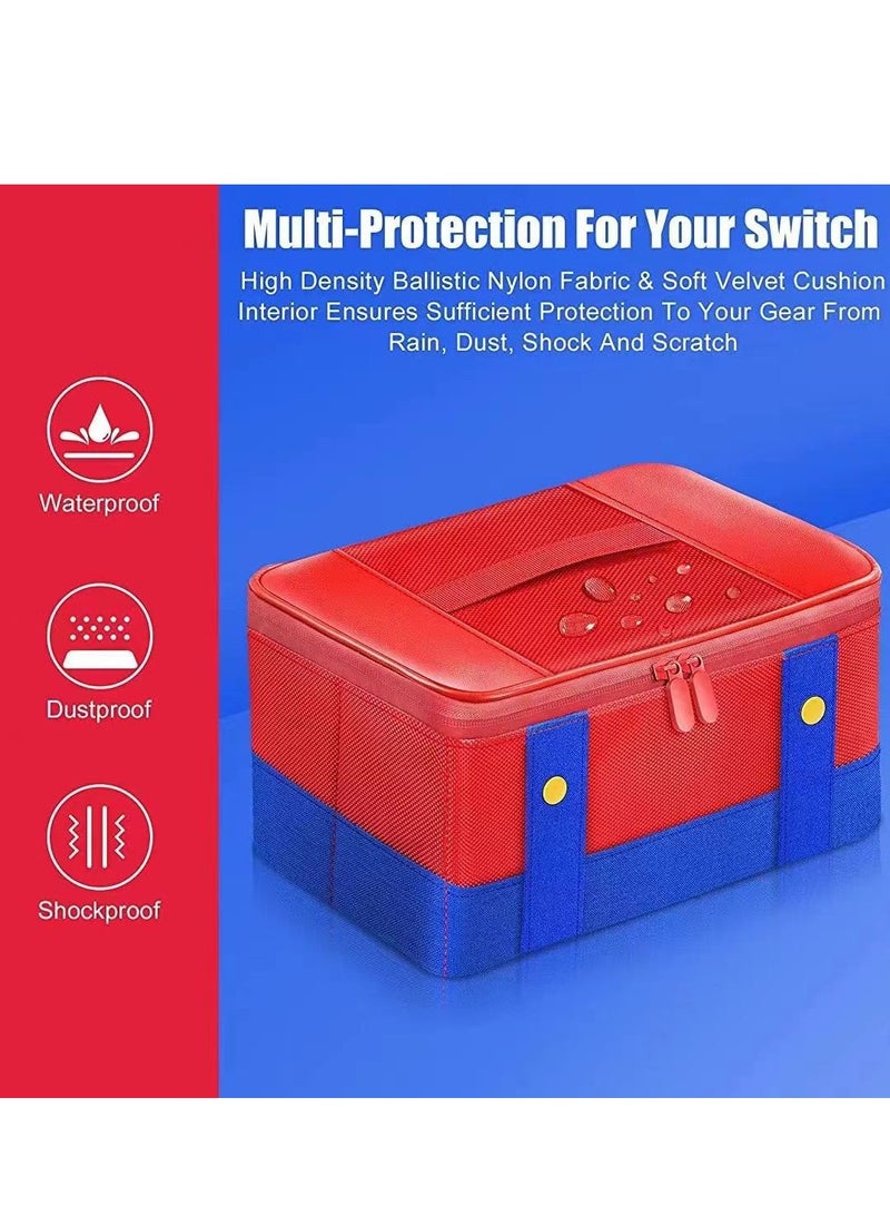 general Hard Switch Case Compatible with Nintendo Switch and Switch OLED Model, Full Protection Hard Switch Carrying Case High-Capacity Travel Bag fit Switch Console Pro Controller Accessories Red - Image 3