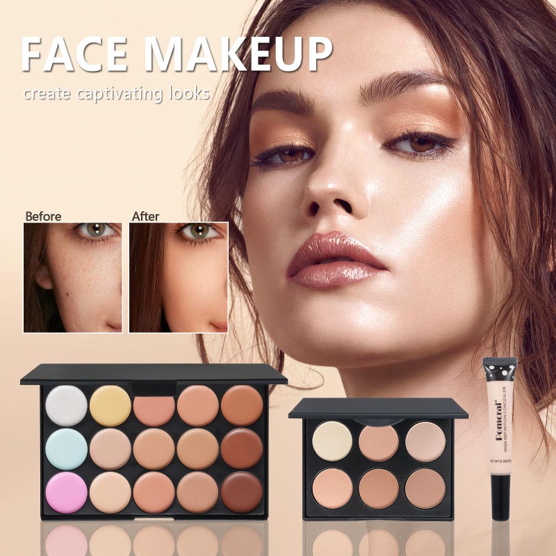 pomcral Makeup Kit For Girls,Full Makeup Set For Wonmen Includes 40 Colors Eyeshadow Palette Lip Gloss Liquid Lipstick Make up Sponge Brushes Eyebrow Concealer With Makeup Bag - Image 4