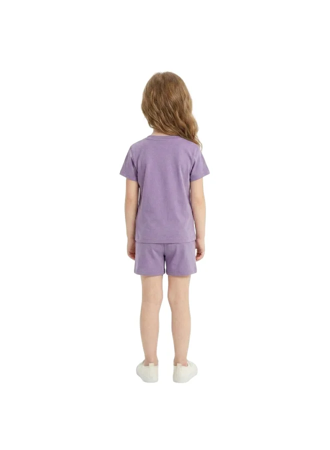 بيداني Girl Lounge Set T-Shirt & Shorts-Purple