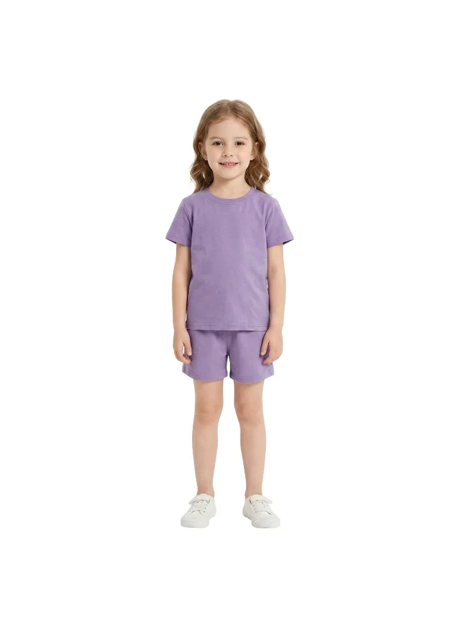 بيداني Girl Lounge Set T-Shirt & Shorts-Purple