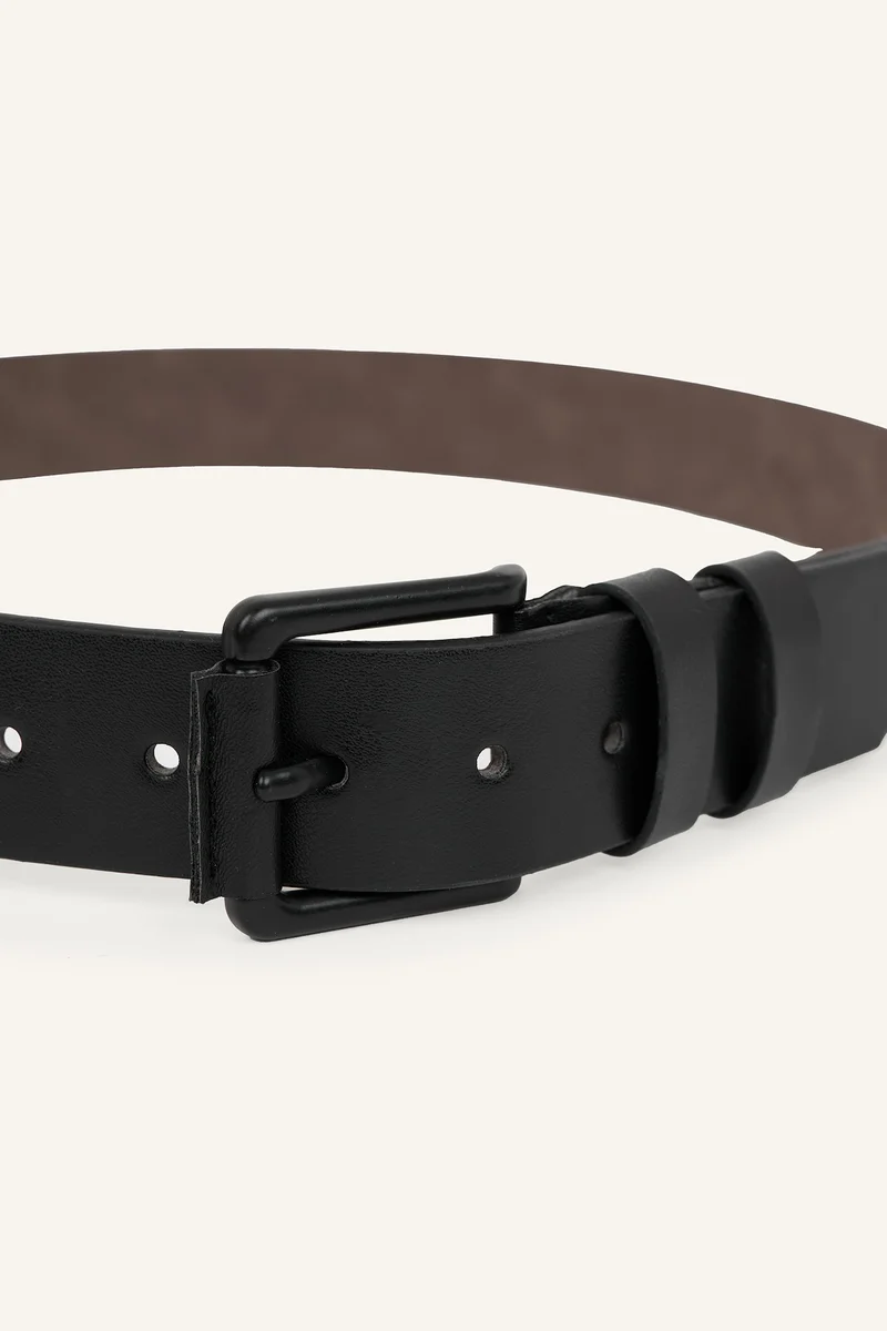 ديفاكتو Man Rectangle Clasp Faux Leather Jean Belt