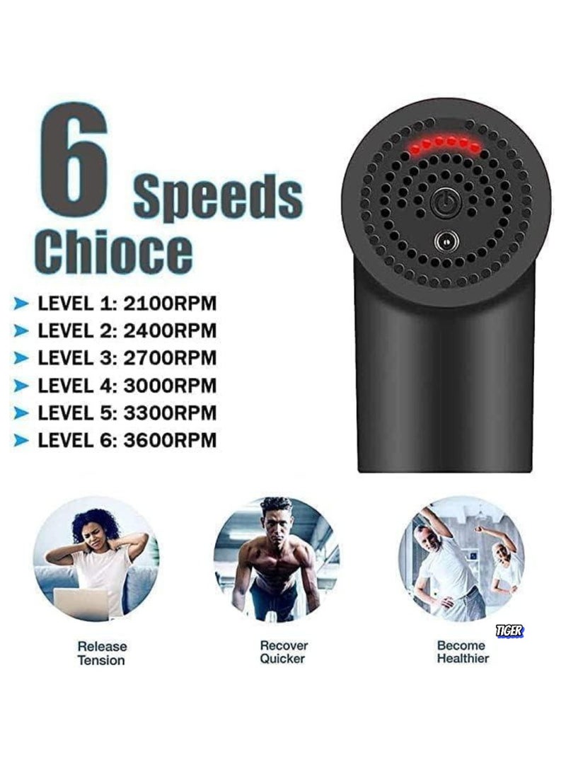 TIGER New Massage Gun – Percussion Muscle Massager Deep Tissue Massage Gun for Pain Relief, 4 Massage Heads, 6 Speed High-Intensity Vibration, Super Quiet Cordless Handheld Device for Relaxation & Recovery - Image 5