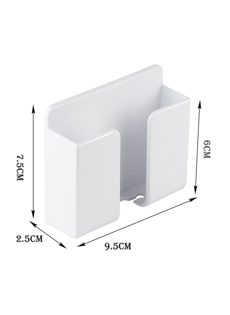 Generic 4PCS Wall Mount Phone Holder with Adhesive, Phone Stand with Data Line Receiving Hole, Remote Control Stand, Use for Home, Office (White)  - Image 3