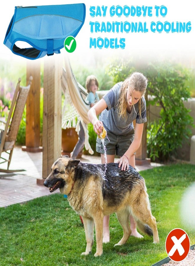 ROZKITCH Dog Cooling Vest, Dog Harness Cooler Jacket with Zipper Opening, Lightweight Evaporative Cooling Vests in Summer Hot Weather Outdoor Hiking Walking Camping Training Hunting Blue L - Image 5
