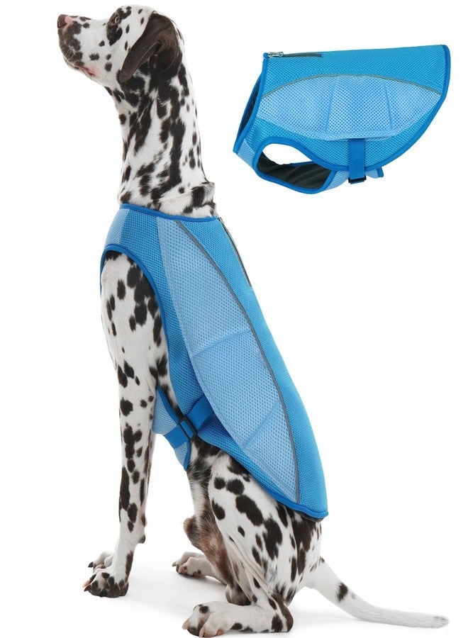 ROZKITCH Dog Cooling Vest, Dog Harness Cooler Jacket with Zipper Opening, Lightweight Evaporative Cooling Vests in Summer Hot Weather Outdoor Hiking Walking Camping Training Hunting Blue L - Image 1