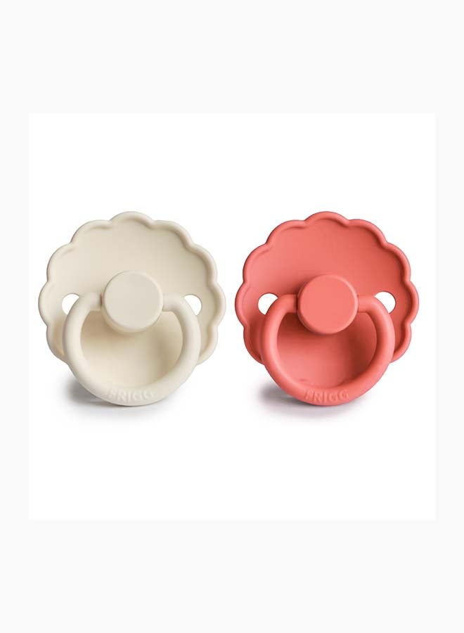 FRIGG لهاية FRIGG Daisy من اللاتكس للأطفال 6-18 شهر 2-Pack كريمي/ببغاء - الحجم 2 - Image 1
