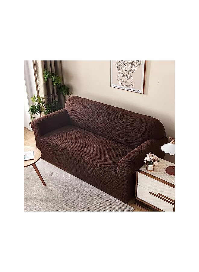 The Bros Sofa Cover 3 Seater Elastic Sofa Cover for Couch Sofa Covers Perfect 3 Seater Sofa Cover Stretchable Sofa Slipcover (3 Seater Sofa Cover, coffee) - Image 5