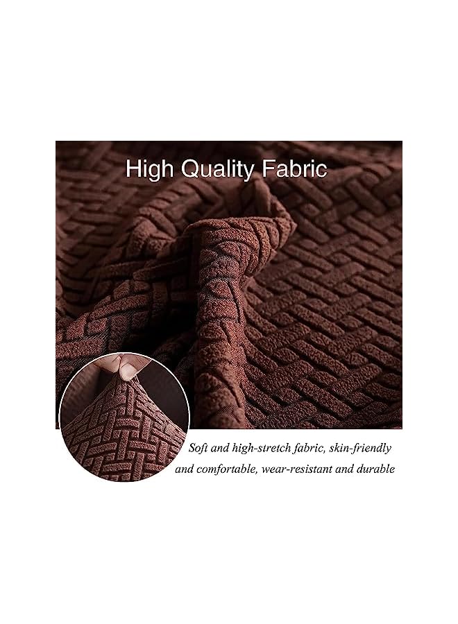 The Bros Sofa Cover 3 Seater Elastic Sofa Cover for Couch Sofa Covers Perfect 3 Seater Sofa Cover Stretchable Sofa Slipcover (3 Seater Sofa Cover, coffee) - Image 3