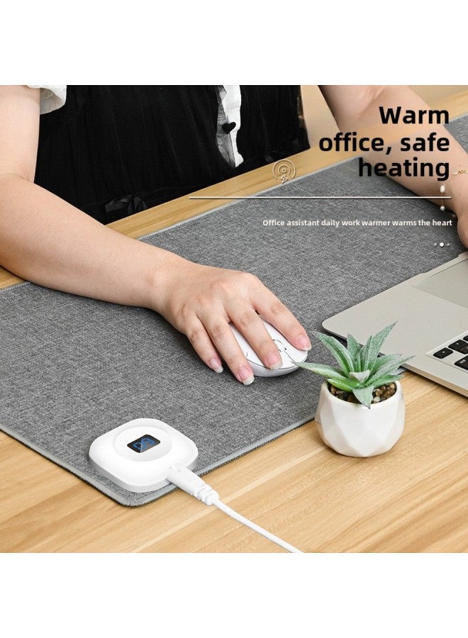 Heating Mouse Pad Oversized Heating Warm Table Pad Winter Office Computer Writing Book Desktop Electric Heating Hand Warmer Pad-Colour:Standard-Pattern:Large 80*33cm Cotton And Linen Gray Human Body Sensor-automatic Switch Left Switch/intelligent - Image 4