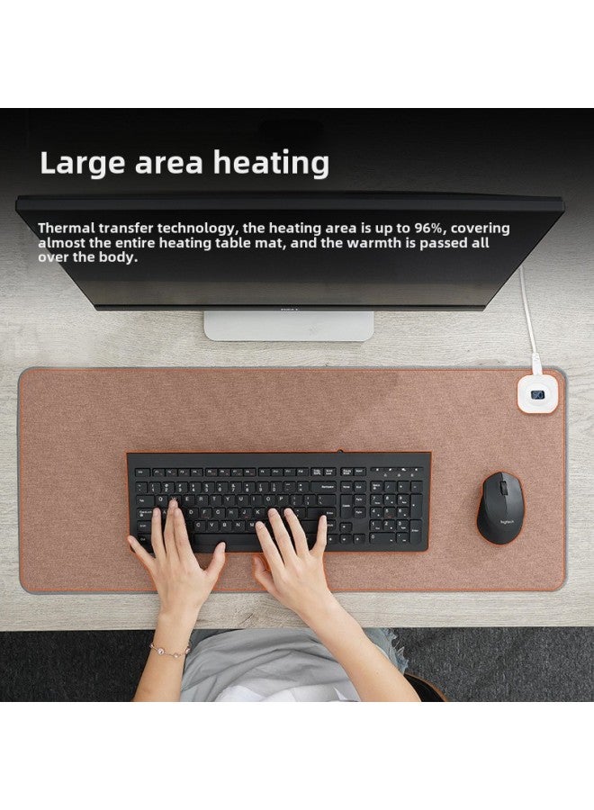 Heating Mouse Pad Oversized Heating Warm Table Pad Winter Office Computer Writing Book Desktop Electric Heating Hand Warmer Pad-Colour:Standard-Pattern:Large 80*33cm Cotton And Linen Gray Human Body Sensor-automatic Switch Left Switch/intelligent - Image 5