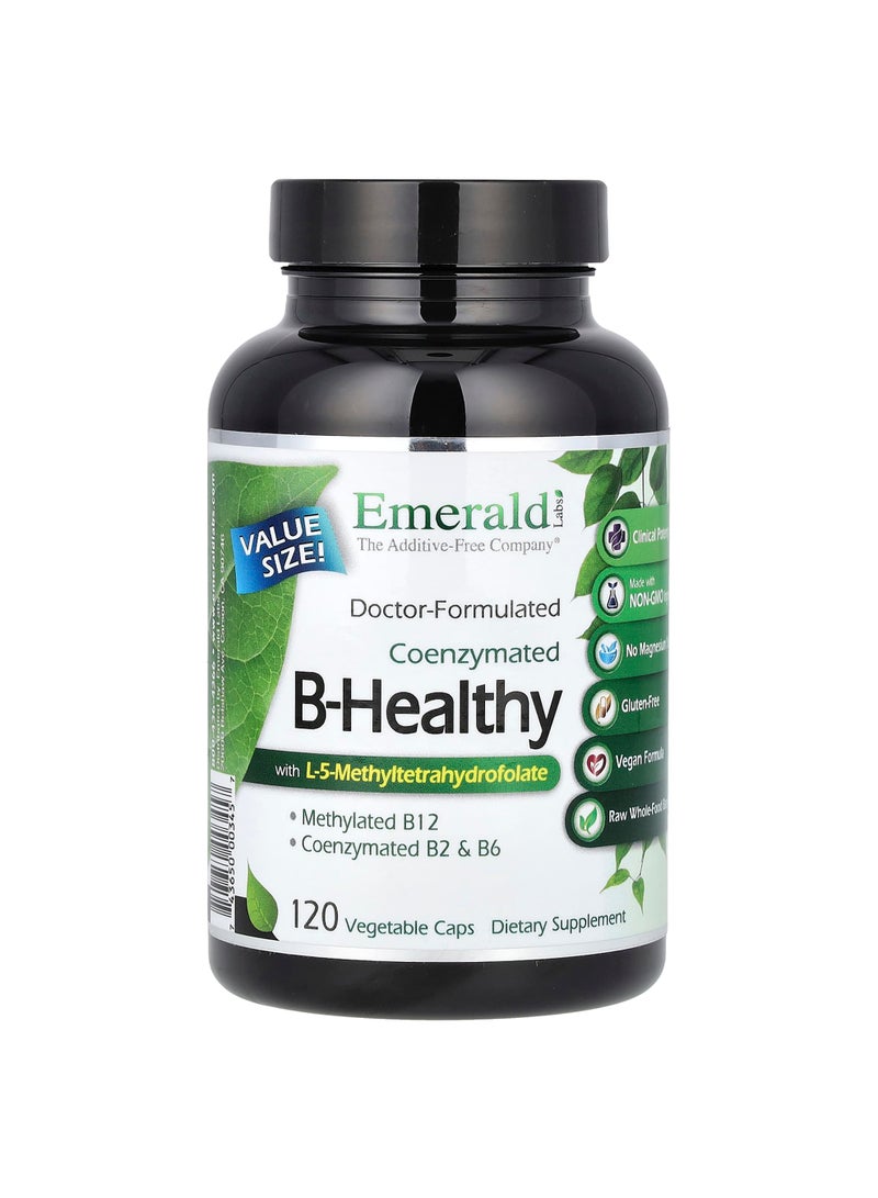 Emerald Laboratories Coenzymated B-Healthy with L-5-Methyltetrahydrofolate, 120 Vegetable Caps