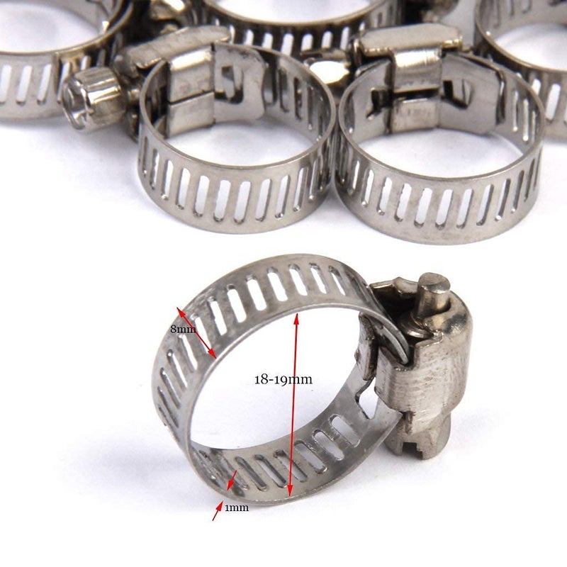INUS INUS Stainless Steel Gas pipe clamp Adjustable Gas Pipe Hose Pipe Clamps Safety Clips Pack of 6  - Image 3