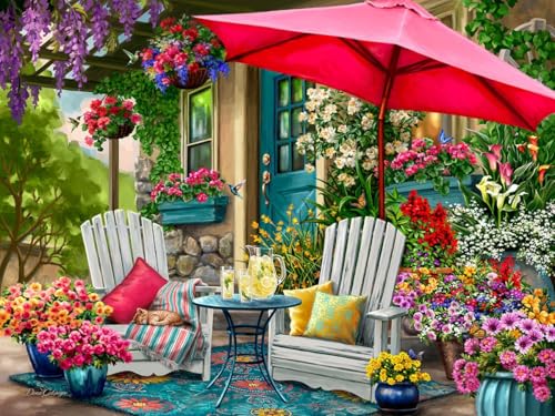 Springbok Sweet Summertime 500 Piece Jigsaw Puzzle for Adults Poster Now Included Colorful Flower Puzzle Unique Cut Pieces Made in USA - Image 1