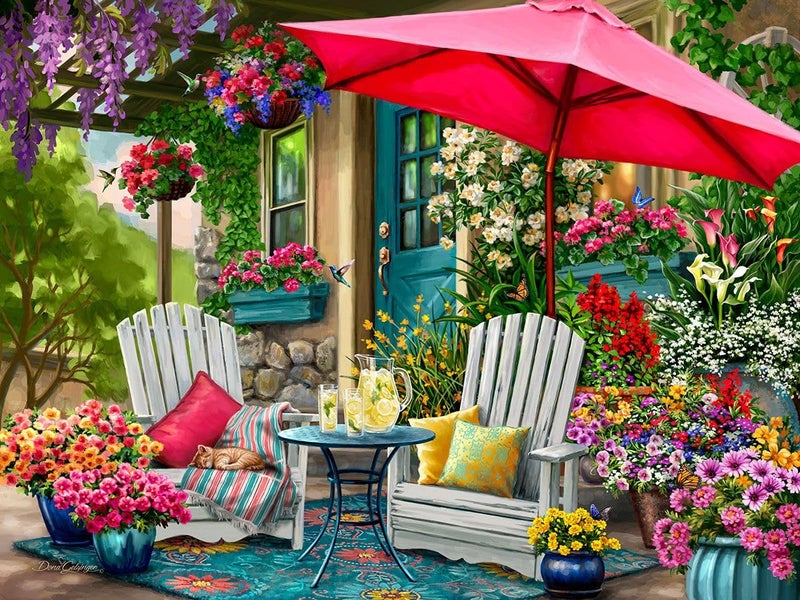 Springbok Sweet Summertime 500 Piece Jigsaw Puzzle for Adults Poster Now Included Colorful Flower Puzzle Unique Cut Pieces Made in USA - Image 3