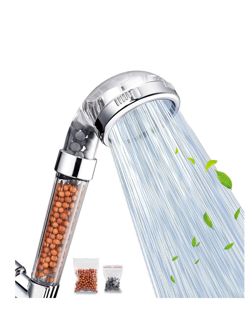 TYCOM - Shower Head Eco Power High Pressure Water Softener Filtered Handheld Showerhead with Spa like Ionic beads for Dry Skin Hair 3 Spray Settings Basic. - Image 1
