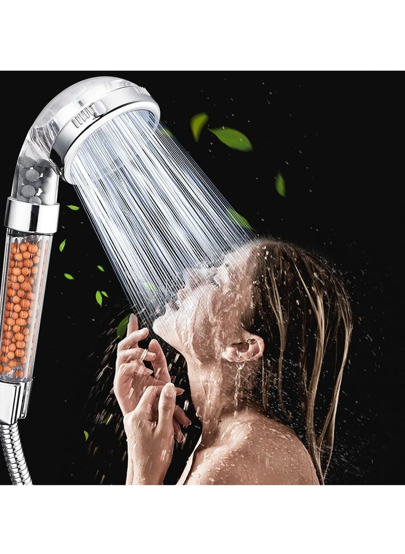 TYCOM - Shower Head Eco Power High Pressure Water Softener Filtered Handheld Showerhead with Spa like Ionic beads for Dry Skin Hair 3 Spray Settings Basic. - Image 1