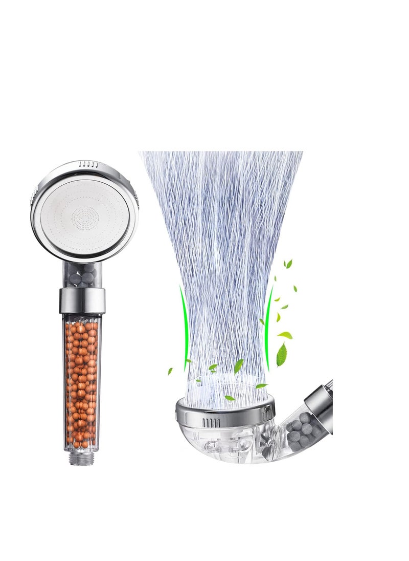 TYCOM - Shower Head Eco Power High Pressure Water Softener Filtered Handheld Showerhead with Spa like Ionic beads for Dry Skin Hair 3 Spray Settings Basic. - Image 1
