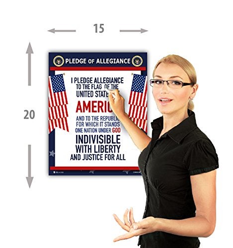 Young N Refined Pledge of Allegiance poster LAMINATED American flag print for classroom décor chart usa sign 15x20 - Image 3