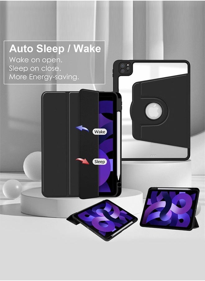 GROIC Cover for iPad Pro 11" 2022 Leather Slim Case with Pencil Holder, 360° Rotation & Auto Wake/Sleep Premium Folio Stand Flexible Viewing Angles Magnetic Shockproof  - Image 2