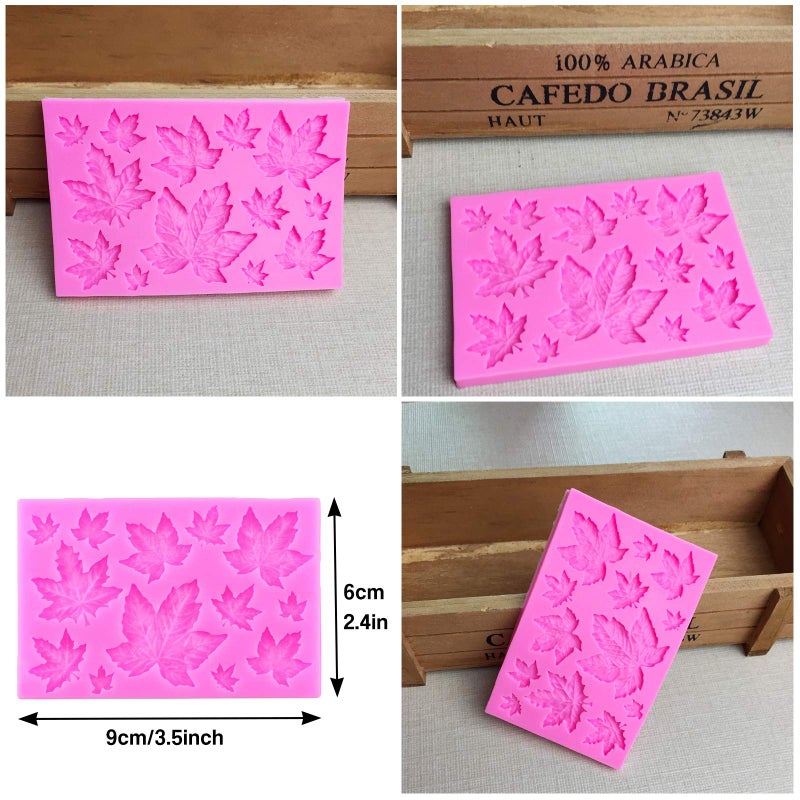 Rainmae Rainmae 5Pcs Autumn 3D Pumpkin Silicone Mold  Mini Pumpkin Mold for Thankgiving Cupcake Molds  Maple Leaves Fondant Cake Decorating Chocolate Candy Clay Moulds for Fall Thanks Giving  - Image 5
