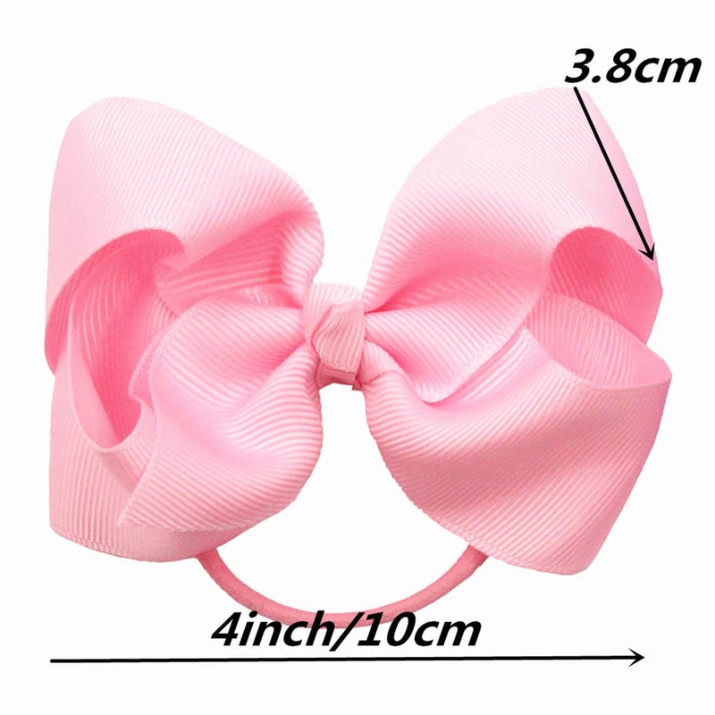 ZOONAI 4 Inch Baby Girl Toddlers Hair Bows Elastic Hair Tie Accessories Bow Ponytail Holder Rubber Hair Bands for Girls Kids Teens  Set of 2 Yellow - Image 5