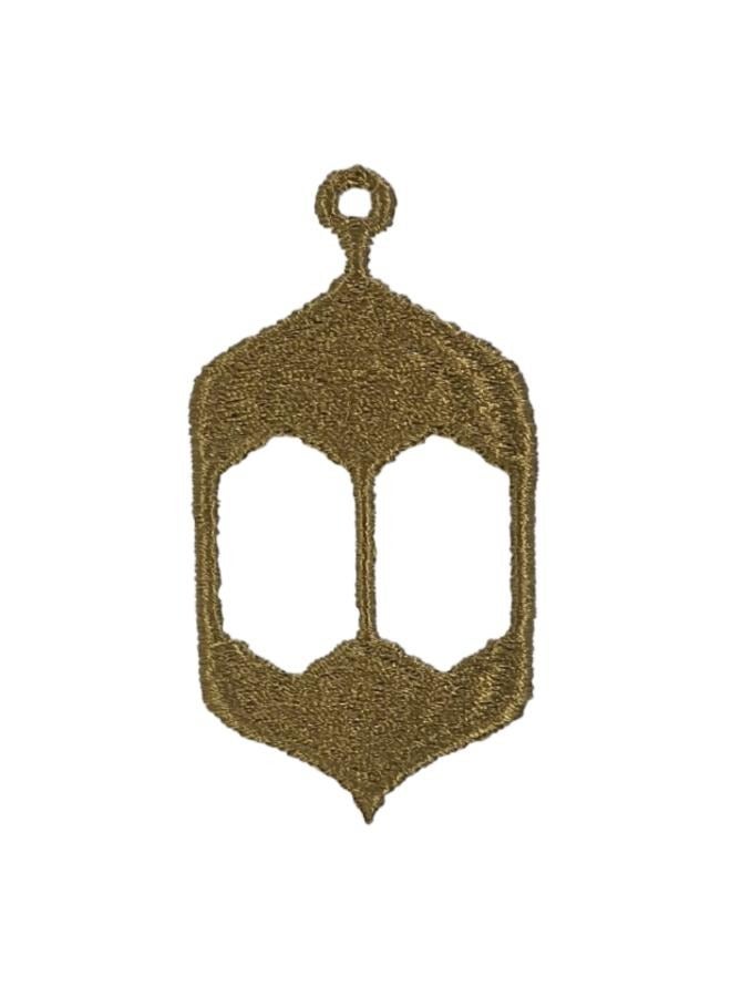 بيفت منشفة يد مطرزة من BYFT Iris مقاس 50 × 80 سم 600 جرام للمتر المربع بيضاء 100% قطن فانوس رمضان - تصميم عربي خيط ذهبي مجموعة من 01  - Image 2