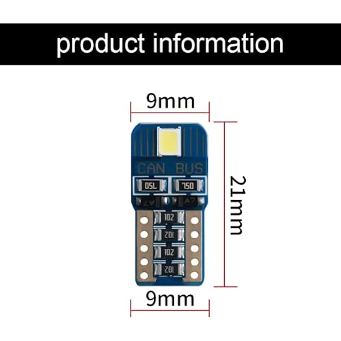الكبريت T103030 مصباح LED عالمي T10 W5W Canbus مصباح ركن السيارة أبيض ساطع للغاية 6000K ضوء داخلي لوحة ترخيص مصباح مؤشر قبة لمبة للسيارة والدراجة النارية 2 واط أبيض قطعتين - Image 5