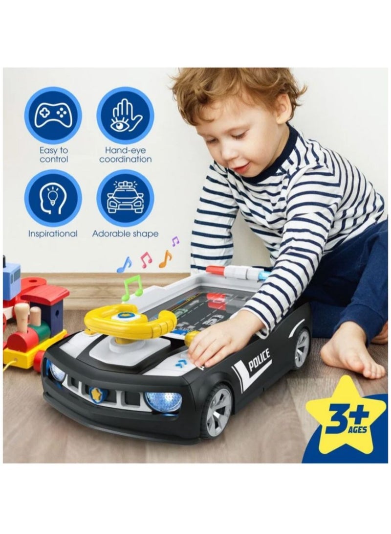 ‏Steering wheel game for kids, police car model, racing driving game, children's vehicle, adventure, education, multi-colored sound simulation  - Image 4