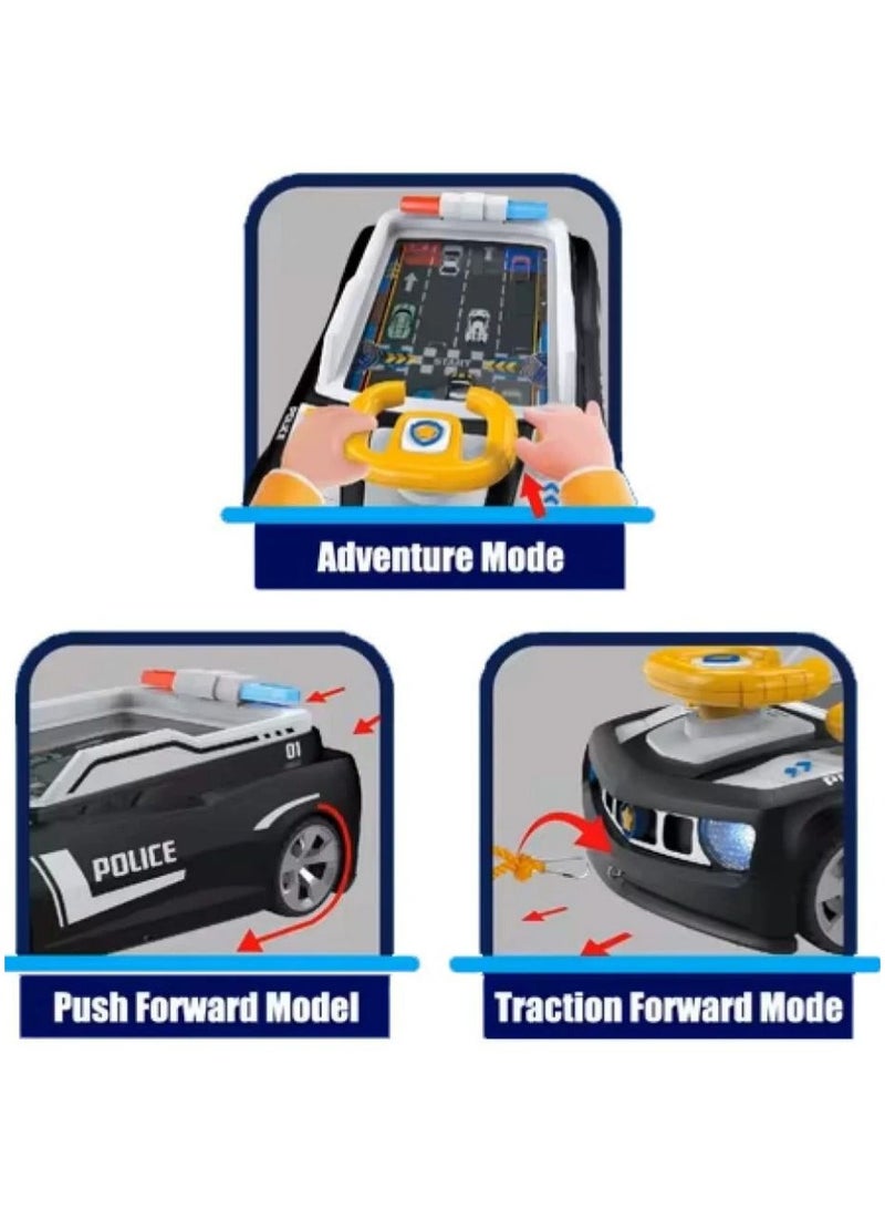 ‏Steering wheel game for kids, police car model, racing driving game, children's vehicle, adventure, education, multi-colored sound simulation  - Image 1