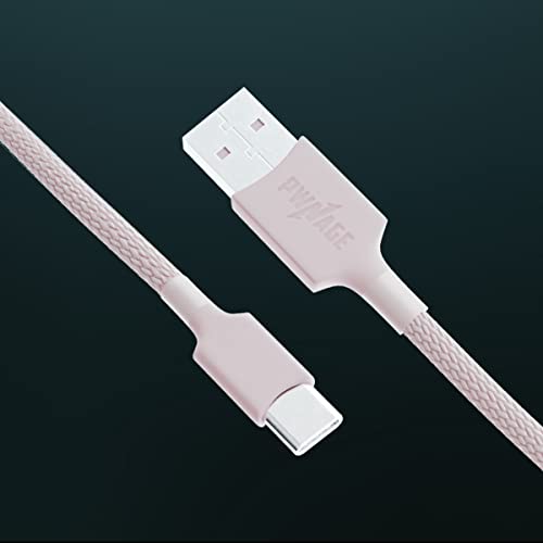 PWNAGE Ultra Custom Coiled Aviator USB C Cable for Gaming Keyboard, Double-Sleeved Mechanical Keyboard Cable with Detachable Metal Aviator, 1.8M USB-A to USB-C, Pink Color (Pink) - Image 4