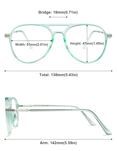 ABETOS Aviator Reading Glasses for Women Men Blue Light Blocking Oval Retro Fashion Double Bridge Computer Reader, Clear Brown+1.5 - Image 2