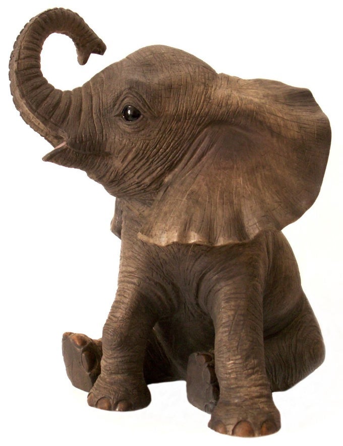 BABY AFRICAN ELEPHANT STATUE FROM LEONARDO OUT OF AFRICA COLLECTION REALISTIC 13 CENTIMETRE HIGH FIGURINE NO 3 IN THE COLLECTION