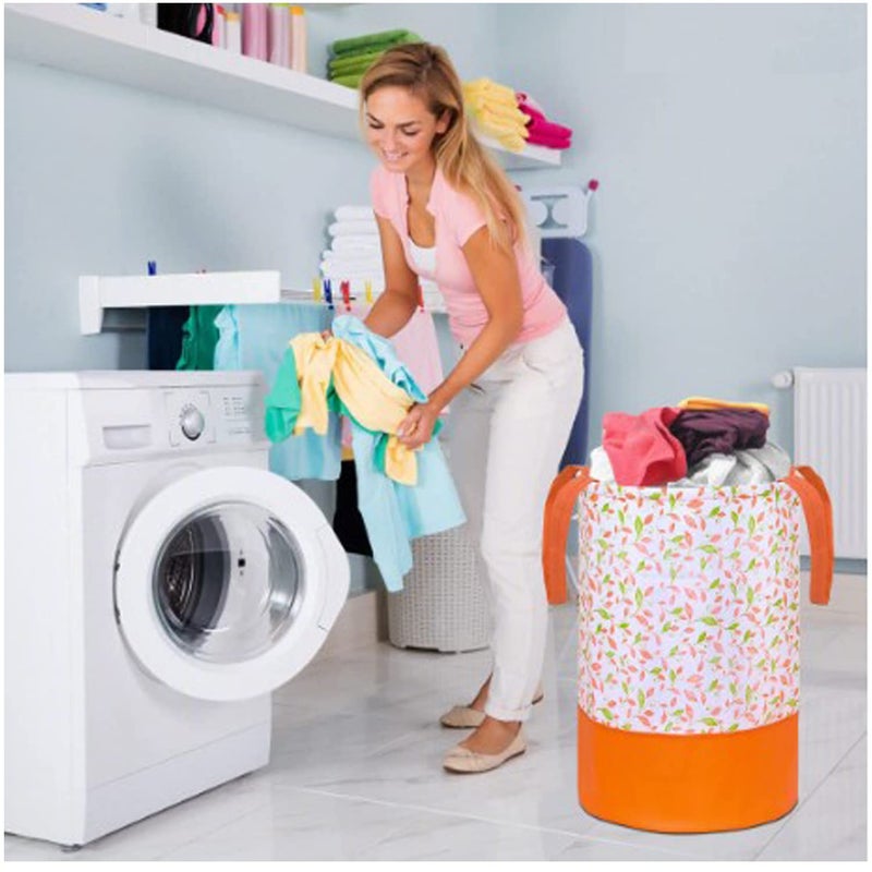 Unicrafts Laundry bag Printed Waterproof Light Weight Collapsible Foldable Laundry Bag for Clothes and Toys Storage Canvas Laundry BagLaundry Basket Organizer - Image 5