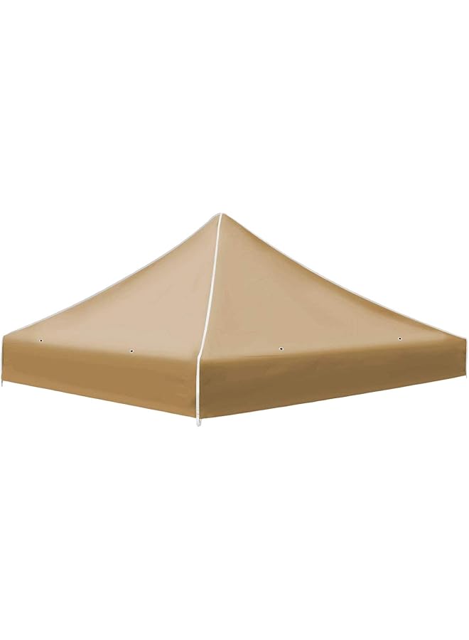 Generic Ez Pop Up Instant Canopy 9.8'X9.8' Replacement Top Gazebo Ez Canopy Cover Patio Pavilion Sunshade Polyester Tan  - Image 1