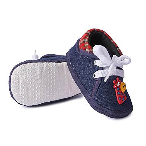 Butterthief Newborn Baby Soft Shoes for Boys & Girls | Comfortable Infant Booties for Daily | 9–12 Months | Navy Blue - Image 4